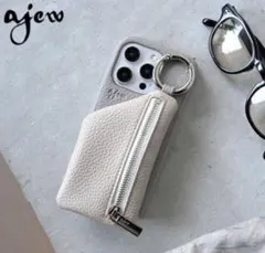 ajew グレー・ベージュ iPhone13ケース