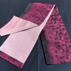 新品☆呉服屋♪綿麻・横段暈し 大人上品な藤の花 スレンダー夏着物