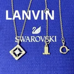 LANVIN ランバン　ネックレス スクエア パヴェ ゴールド 正規品