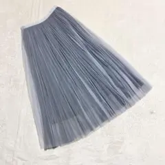 r.p.s アールピーエス ＊ チュールスカート (M) ロング丈 グレー系