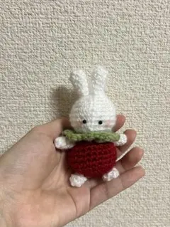 いちごうさぎさん あみぐるみ 編み物 ハンドメイド