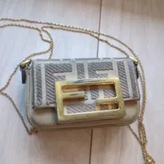 FENDI ナノ バゲット チャーム 2way ズッカ ミニバッグ ショルダーのサムネイル