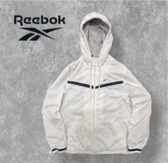 ReebokリーボックナイロンジャケットウィンドブレーカーY2K刺繍ロゴホワイト