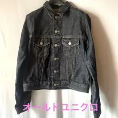 【希少】オールドユニクロデニムジャケット Gジャン M インディゴ紺タグ 縦落ち