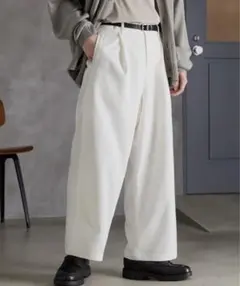 TRストレッチ タックワイドスラックスパンツ 2022