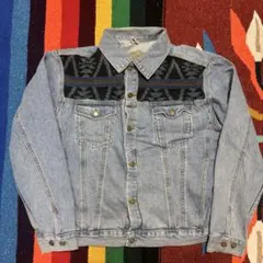 90s Wool rich デニムジャケット　ネイティブ柄　USA製　90年代のサムネイル