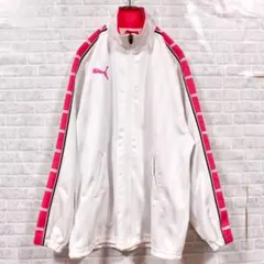 PUMA ジャージ トラックジャケット 上 希少カラー ホワイト×ピンク S
