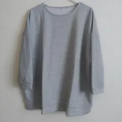 グレー ラメ 七分袖 トップス 4L