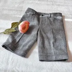 ヘリンボーン柄❀グレーショートパンツ ウエスト64 半ズボン ポケット4つ