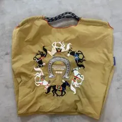 【新品未使用】競馬刺繍 エコバッグ マスタード　レディース　可愛い