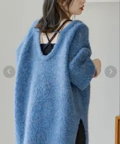 kastane メランジVあきニットプルオーバー