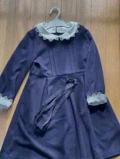 ビームスミニ＊ネイビー ワンピース レース襟付き＊120