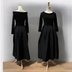 美品◆SNIDELスナイデル◆オフショル ニット ドッキング ワンピース 0 黒