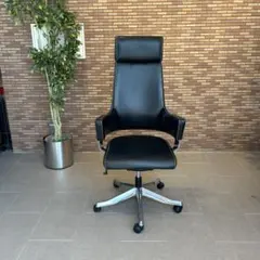 ♥【ジャンク品】DONATI ハイバックオフィスチェア 　ブラックレザー