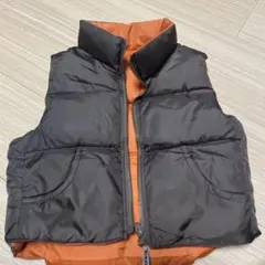 リバーシブル中綿ベスト 黒/オレンジ