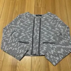 新品未使用☆コムサイズム　グレージャージーツィード ボレロ カーディガン140㎝