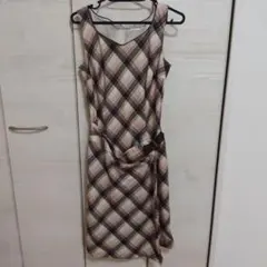 anySiS チェック柄 ノースリーブ ワンピース