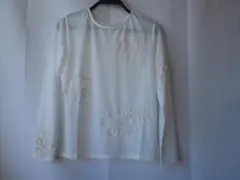 【未使用】透け感　ブラウス　ホワイト　白　レディース　Lサイズ