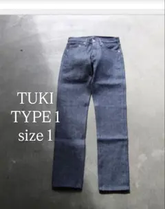 出*m様 新品未使用タグ付きTUKIツキ原田服飾研究所ストレートデニムTYPE1のサムネイル