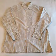 UNIQLO U 長袖シャツ L ベージュ/ストライプ