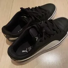 Puma ブラック　黒　スニーカー　Vコート　バルク