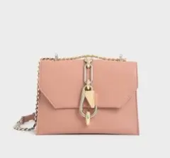 CHARLES&KEITH バッグ ピンク　ターンロッククロスボディバッグ