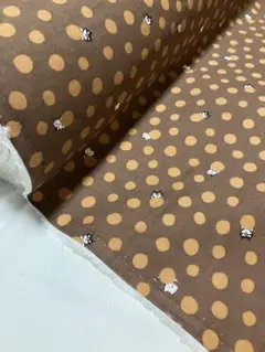 2m ふぞろいドット　スケア　ブラウン　ハギレ　生地