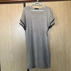 BEAMS HEART ベージュ 半袖ニットワンピース