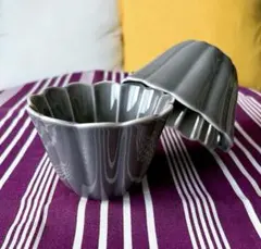 【新品未使用品】波佐見焼 キクワリ ボウル リンカ グレー 小鉢 2点セット