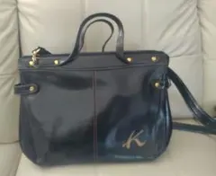Kitamura キタムラ ショルダーバッグ レザー ブラック Kロゴ 2way