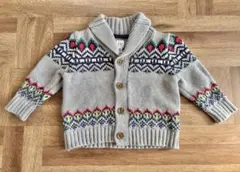 ☆baby GAP 北欧風 ノルディック柄コットンカーディガン12-18M☆