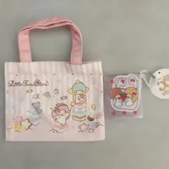 リトルツインスターズ 　キキララ　ミニ手提げバッグ　クリアマルチケース