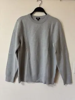 極美品　UNIQLO ウォッシャブルストレッチミラノリブクルーネックセーター M