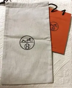 【正規品】HERMES 巾着袋 保存袋　エルメス　シューズ　保管袋　ショッパー