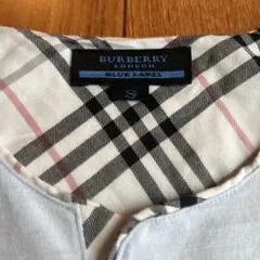【水色/美品】　バーバリー　ノバチェック柄 刺繍ロゴ カットソー　長袖