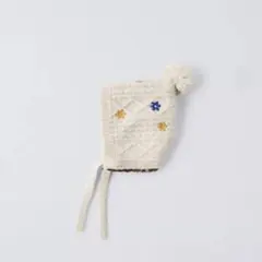 ZARA ニットボンネット クリーム色 50cm