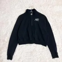 NIKE AIR ハーフジップ クロップド スウェット 黒 L