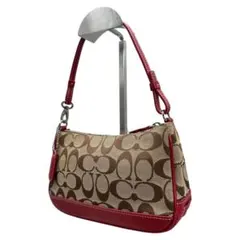 コーチ　ワンショルダー　アクセサリーポーチ　シグネチャー キャンバス　レザー