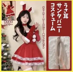 サンタ コスプレ うさ耳サンタ　6点セット セクシー クリスマス　バニーガール