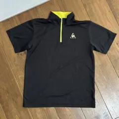 ルコック ハーフジップ　半袖シャツ　O ブラック