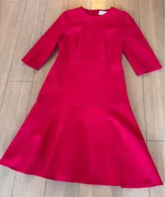 【新品未使用】HUGO BOSSヒューシャピンク七分袖ワンピース FR34 M