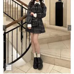 GRL グレイル チェック柄プリーツミニワンピース[dk1587]