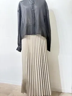アーバンリサーチ ベージュ プリーツ ロングスカート