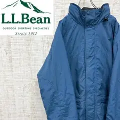 FU130《80s》エルエルビーン　ナイロンジャケット　刺繡ロゴ　ロング丈