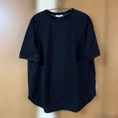 Keitto 黒 半袖Tシャツ 胸ポケット付き