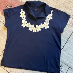 ネイビー 花のゴルフシャツ Mサイズ キャロウェイ
