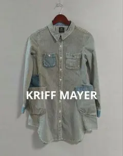 KRIFF MAYER デニム × ヒッコリー切替 ガーデナー シャツワンピースのサムネイル