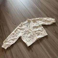 GAP ホワイトドット編みカーディガン 12-18ヶ月