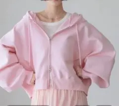 【未使用】LOWRYSFARM ZIPショートフーディ ピンクのサムネイル