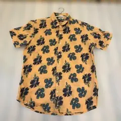 花柄 半袖シャツ オレンジ系 メンズ Lサイズのサムネイル